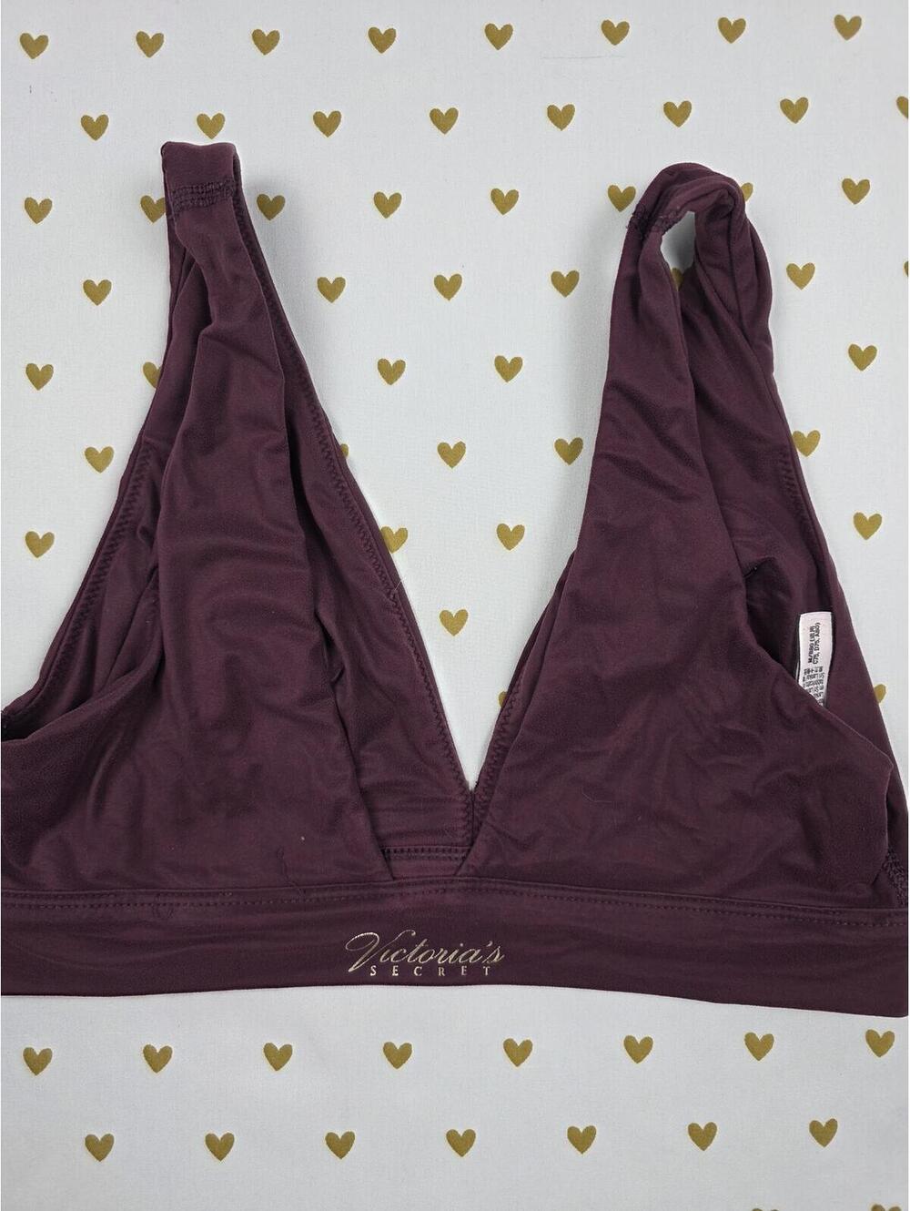 Victorias Secret Maroon Silky Lounge MEDIUM Bralette Bra Top Tank